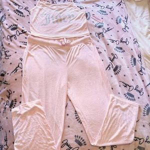 Juicy Couture pink terry cloth track suit set XL